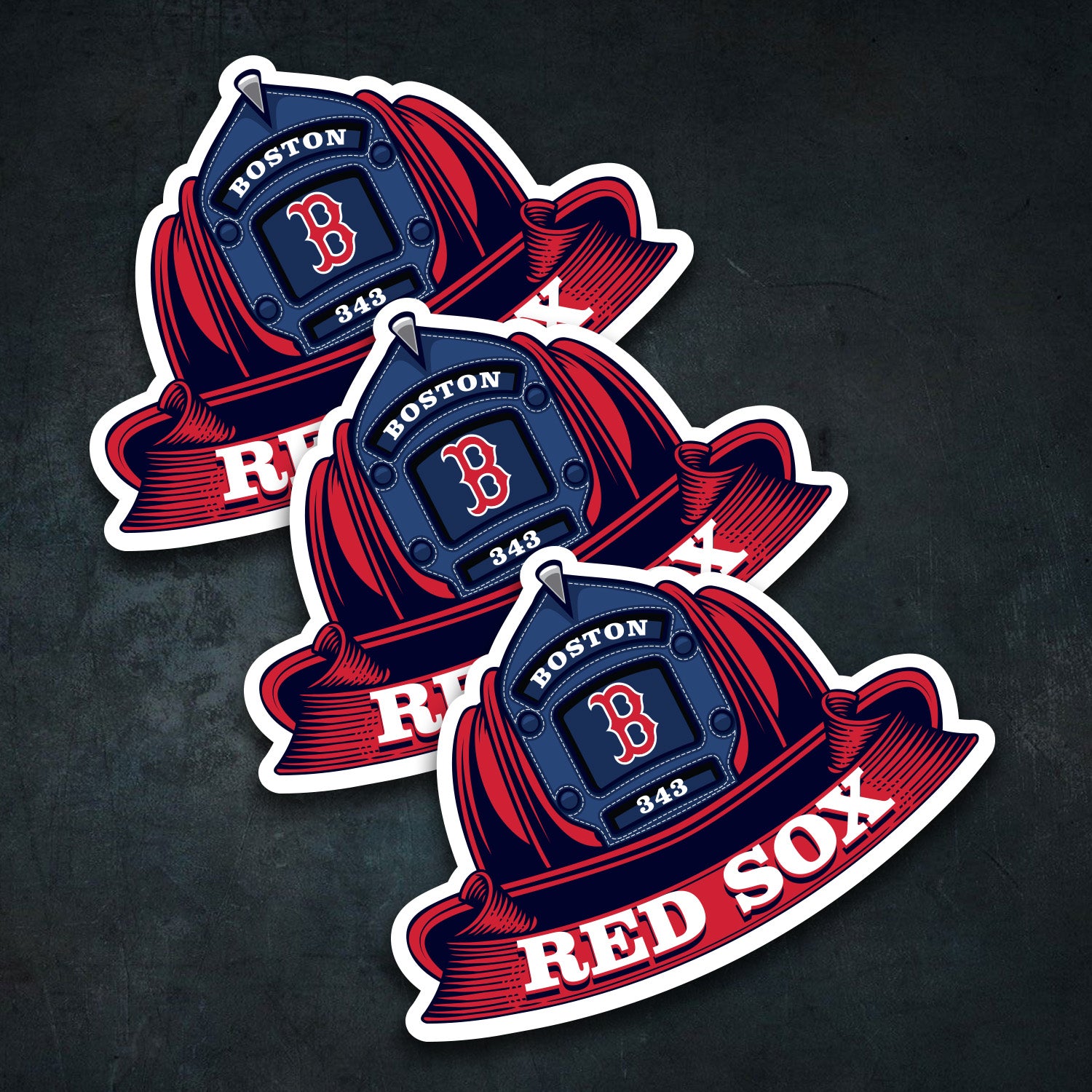 MLB (AMERICAN LEAGUE) Fire Helmet Sticker - 3 PACK